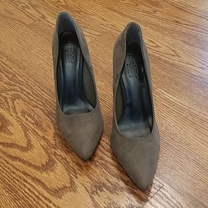 Olive Micro Suede Heels